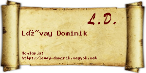 Lévay Dominik névjegykártya