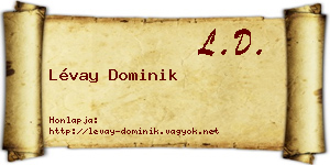 Lévay Dominik névjegykártya